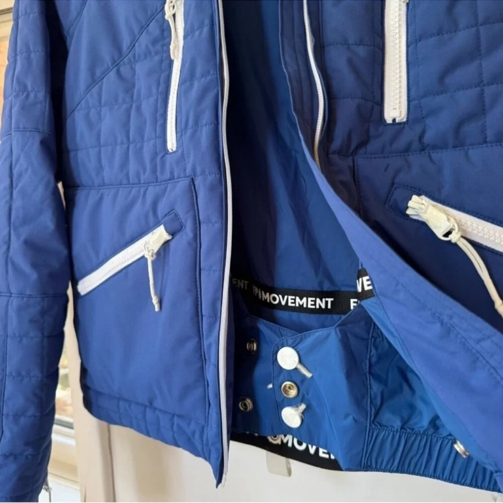 NWT Free People Movement All Prepped Quilted Short Parka Ski Jacket Blue XS